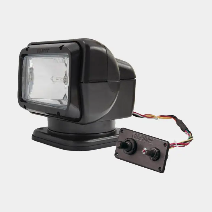 Projecteur de recherche / phare Golight GL 2021, halogène, 12V, noir, orientable et rotatif, avec panneau de commande Prix Promo