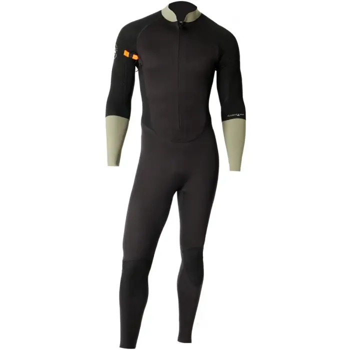 Expédié Aujourd'hui Combinaison longe cote homme Ocean Step Dualzip Steamer 3/2mm Noir-Olive