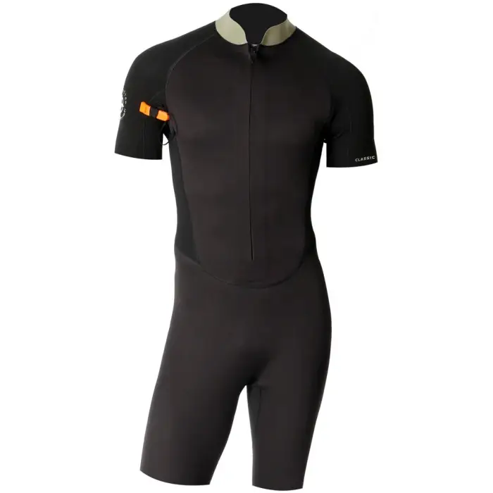 Jusqu'à Épuisement Des Stocks Shorty longe cote homme Ocean Step Dualzip Steamer 2/2mm Noir-Olive
