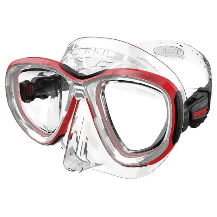 Masque de plongée Seac Sub Afrodite Clear/Rouge Expédition Rapide