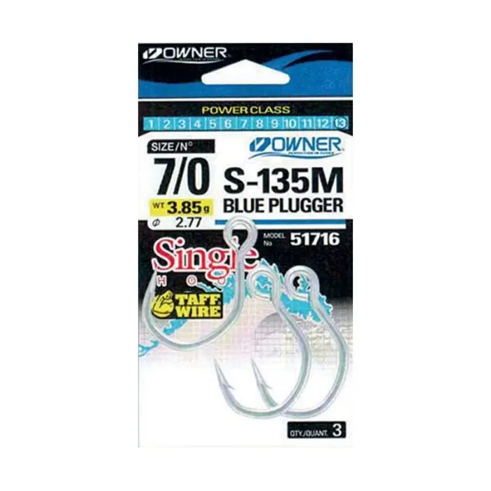 Hameçons simple Owner S-135M Single minnow Nouvelle Collection
