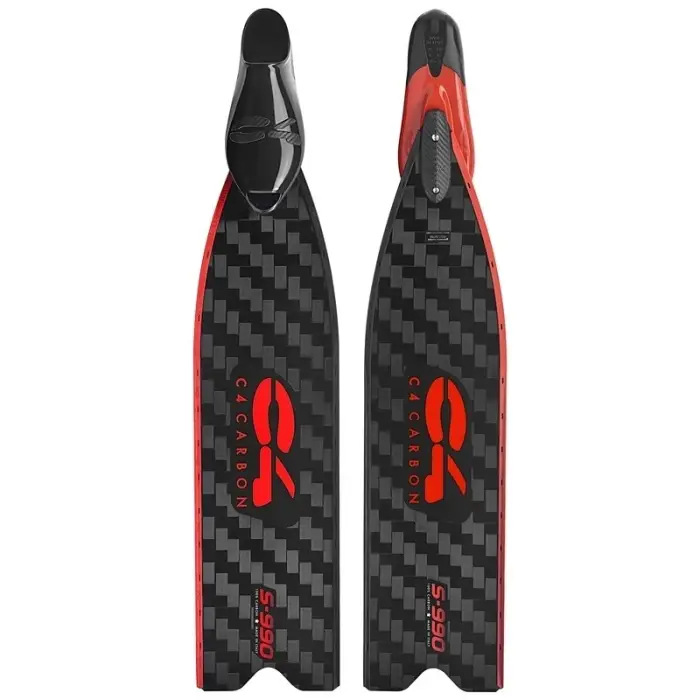 Palmes carbone chasse sous marine C4 S-990 Firestone 40 - Hard Solde