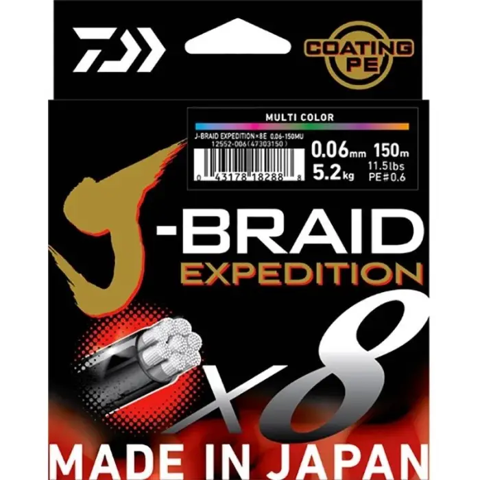 Tresse Daiwa J-Braid Expedition X 8 Dark Green - 150 M Vente Flash