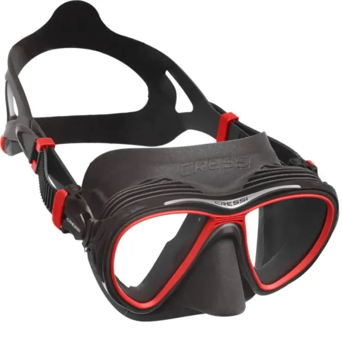 Masque Cressi Quantum Anti buée Noir/ Rouge Pas Cher