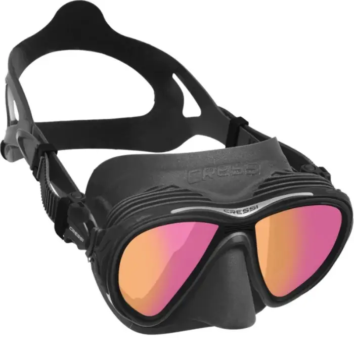 Dernière Chance Masque Cressi Quantum Anti buée Noir / Verre Ultra Vision Rouge